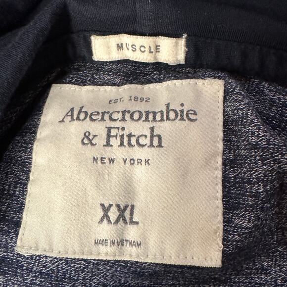 Abercrombie & Fitch Mens XX-Large Pullover Hoodie Stretch Pocket Marled Slits - Picture 7 of 9